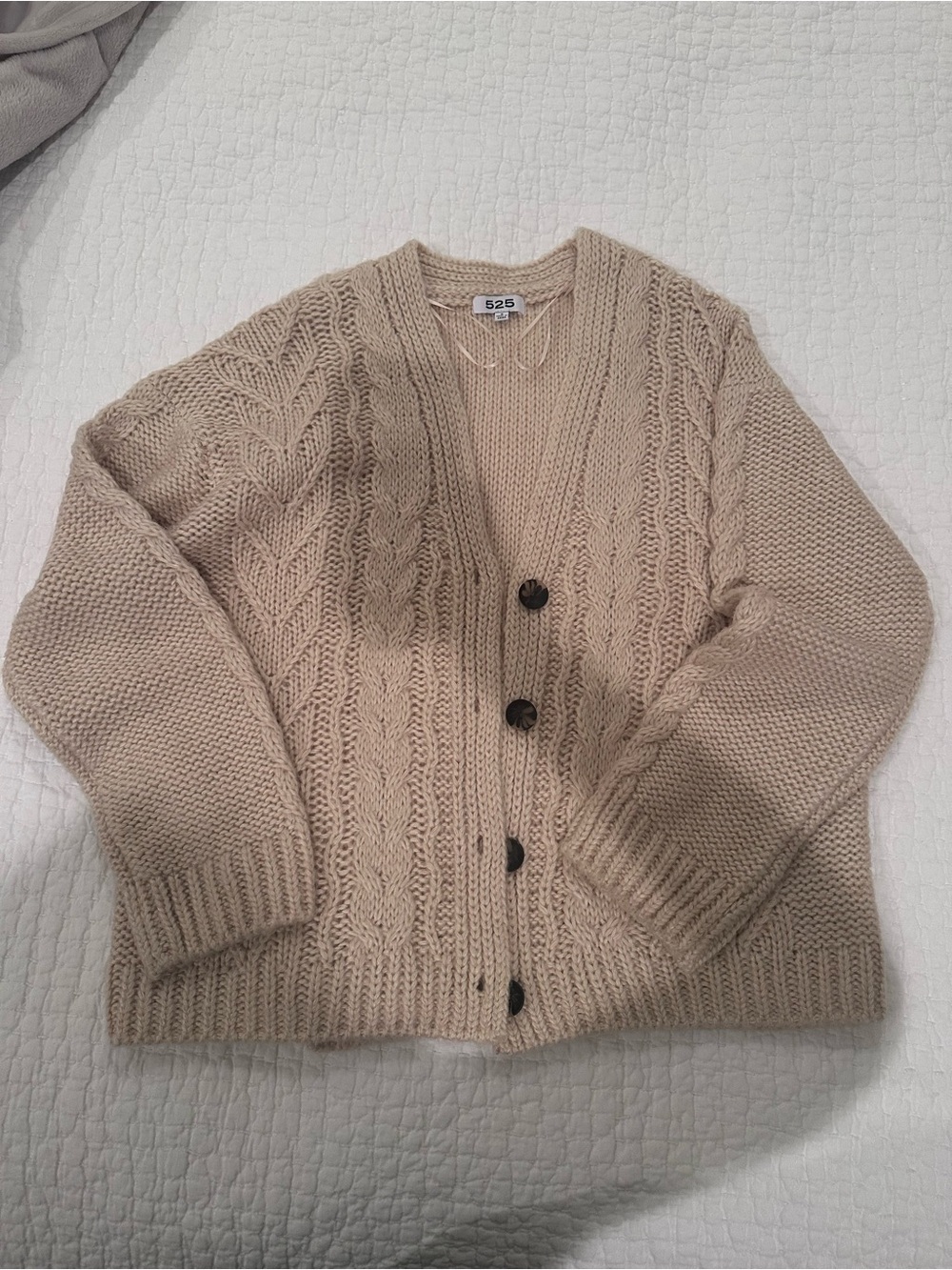 525 America Women's Cream Knit Sweater - Small